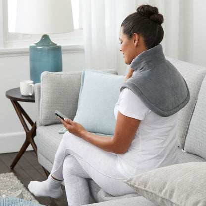 Anti-stress heated neck cushion